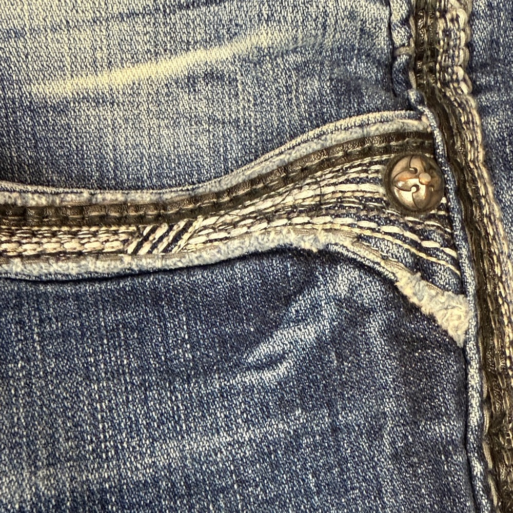 Rock Revival Men's Dark Slim Straight Fleur De Lis de Jeans 36X27 - Picture 12 of 15